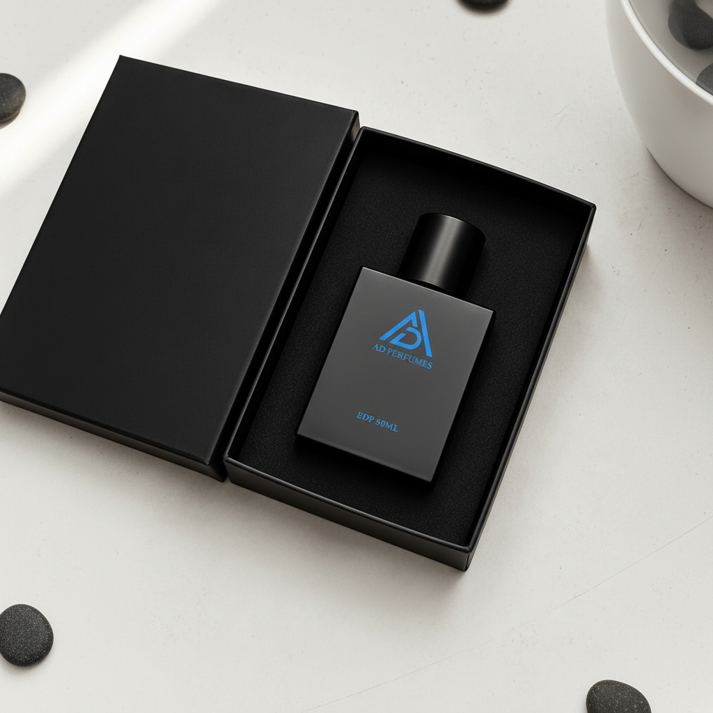 AD Perfumes Addicted 50 ml Eau de Parfum bottle in premium presentation box